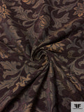 Regal Floral Tapestry-Look Brocade - Brown / Light Tan / Black