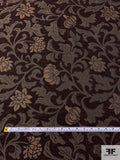 Regal Floral Tapestry-Look Brocade - Brown / Light Tan / Black