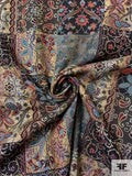 Patchwork-Style Tapestry-Look Metallic Brocade - Multicolor