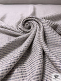 Italian Basketweave Spring Tweed Suiting - Grey / Off-White / Ivory