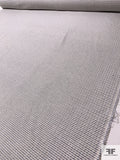 Italian Basketweave Spring Tweed Suiting - Grey / Off-White / Ivory