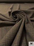 Italian Glen Plaid Brushed Wool Jacket Weight - Autumn Green / Tan / Purples