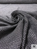 Italian Wool Blend Tweed Suiting - Black / White