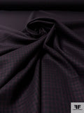 Italian Gingham Check Fine Wool Suiting - Sangria Purple / Black