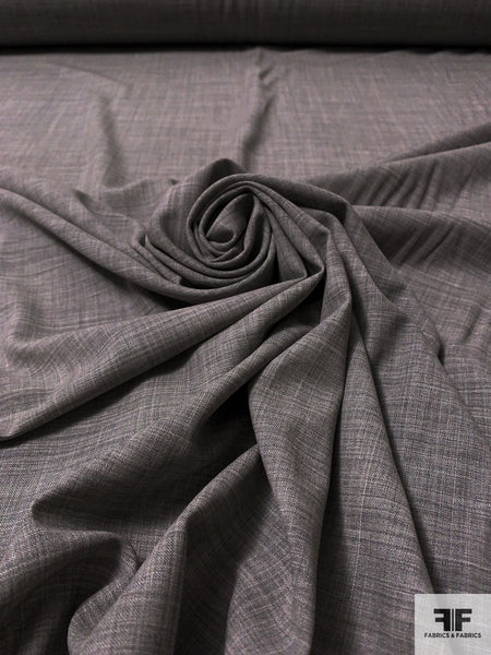 Heathered Iron Gray Viscose/Polyester/Wool/Elastane Brushed Stretch Suiting  - Imported From Italy - 56W > Wool Fabric > Fabric Mart