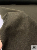 Italian Brushed Jacket Weight Knit - Heather Olive Brown
