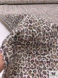 Foil Printed Novelty Tweed Jacket Weight with Fine Sequins - Black / Pastels