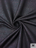 Italian Metallic Suiting with Vertical Stretch - Black / Metallic Blue / Metallic Purple