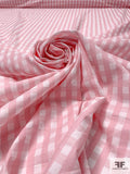 French Gingham Check Printed Cotton Lawn - Bubblegum Pink / Off-White