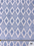 Dotted Diamond Printed Cotton Lawn - Carolina Blue / White