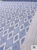 Dotted Diamond Printed Cotton Lawn - Carolina Blue / White