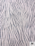 Scaly Lines Printed Cotton Lawn - Navy / White