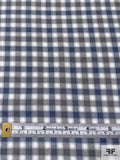 Gingham Check Yarn-Dyed Cotton Shirting - Grey / Dusty Blue / White