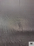 Italian Lurex Pinstriped Silk Chiffon - Silver / Black