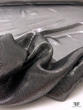 Italian Lurex Pinstriped Silk Chiffon - Silver / Black