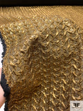 Italian Textured Silk Lamé with Fused Back - Gold / Black
