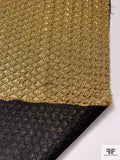 Italian Textured Silk Lamé with Fused Back - Gold / Black