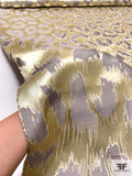 Made in England Animal Pattern Jacquard Lamé Brocade - Gold / Grey / Beige
