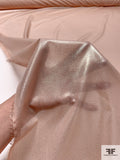 Italian Solid Foil Printed Polyester Chiffon - Nude / Silver