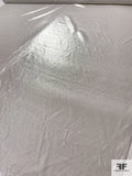 Slightly Sheer Micro-Pinstriped Silk Lamé - Silver