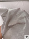 Slightly Sheer Micro-Pinstriped Silk Lamé - Silver