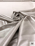Italian Twill Weave Lamé - Silver / Dark Grey