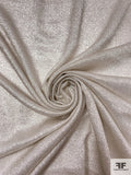 Italian Couture Spongy Stretch Silk Lamé - Glam Silver / Off-White