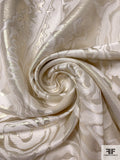 Italian Abstract Soft Metallic Jacquard Brocade - Electrum / Off-White