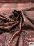 Italian Reptile Pattern Tissue Lamé - Metallic Rose Gold / Black