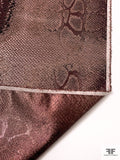 Italian Reptile Pattern Tissue Lamé - Metallic Rose Gold / Black