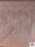 Italian Linen-Weave Novelty Lamé - Metallic Rose Gold / Natural