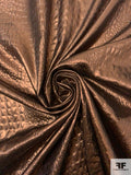 Italian Reptile Pattern Embossed-Look Lamé - Brown Copper
