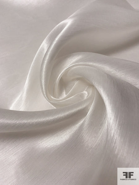 Off White Silk Satin Face Organza Fabric