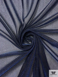 Sheer Metallic Lamé Knit - Metallic Royal Blue / Black