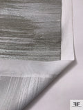Made in England Streak Metallic Lamé Brocade with Fused Back - Silver / Ecru
