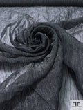 Italian Slightly Textured Novelty Shimmer Organza - Black / Silver