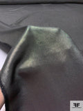 Italian Foil Printed Silk Fuji - Black / Metallic Taupe