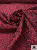Floral Textured Cloqué - Red / Burgundy