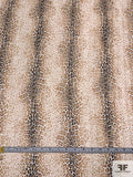 Animal Pattern Printed Polyester Chiffon with Lurex Pinstripes - Caramel / Brown / Black / Off-White / Gold / Silver