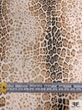 Animal Pattern Printed Polyester Chiffon with Lurex Pinstripes - Caramel / Brown / Black / Off-White / Gold / Silver