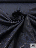 Floral High-Sheen Brocade - Navy / Black