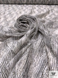Streak Lines Printed Burnout Polyester Chiffon - Black / Off-White / Beige