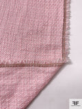 Loosely Woven Spring Tweed Suiting - Pink / Off-White