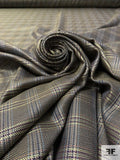 Italian Plaid Yarn-Dyed Silk and Wool Fine Suiting - Sage / Blues / Olive / Boysenberry