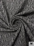 Textured Wool Blend Jacket Weight with Lurex Speckles - Black / Grey / Silver