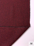 Herringbone Wool Blend Flannel Jacket Weight - Red / Dark Brown