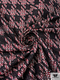 Italian Houndstooth Brocade Tweed - Red / Black / White