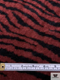 Italian Tiger Pattern Sherpa-Look Wool Jacket Weight Knit - Brick Red / Black
