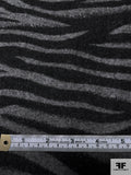 Italian Zebra Pattern 2-Ply Wool Blend Flannel Jacket Weight - Black / Heather Grey