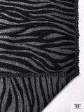Italian Zebra Pattern 2-Ply Wool Blend Flannel Jacket Weight - Black / Heather Grey